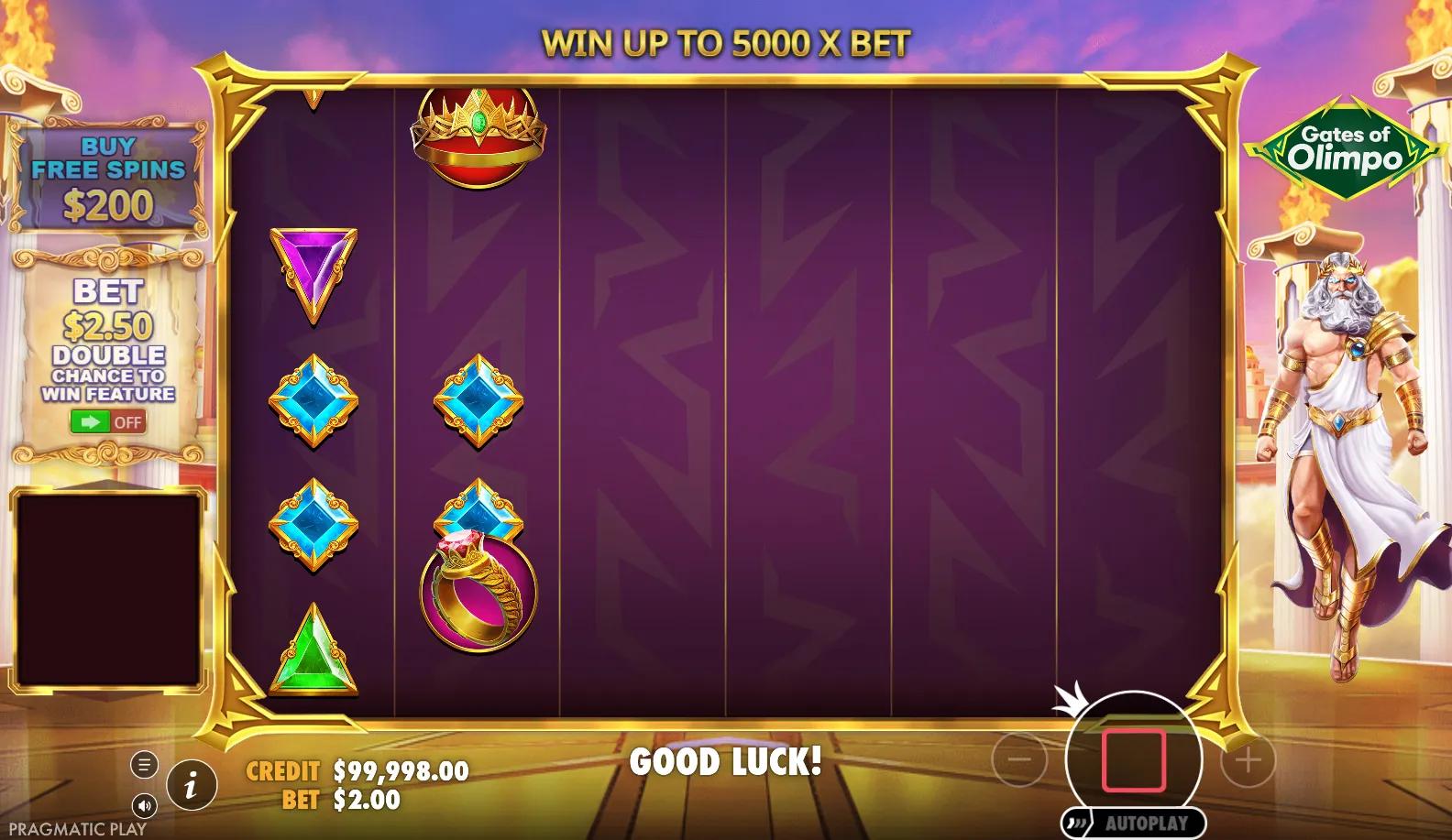Gates of Olimpo slot gameplay screenshot