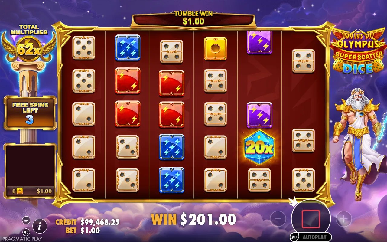 Gates of Olympus Super Scatter Dice - screenshot 1