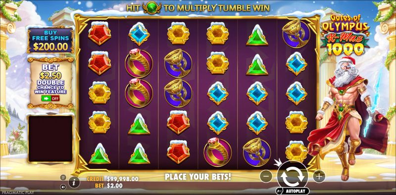 Gates of Olympus Xmas 1000 gameplay screenshot