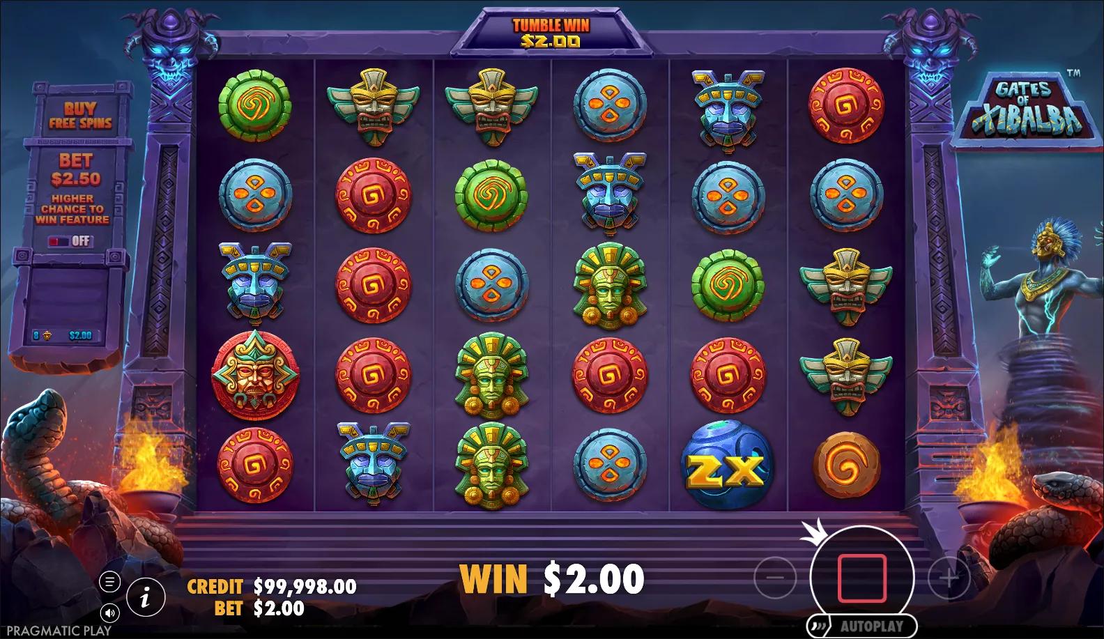 Gates of Xibalba reels showing Aztec symbols and Ante Bet