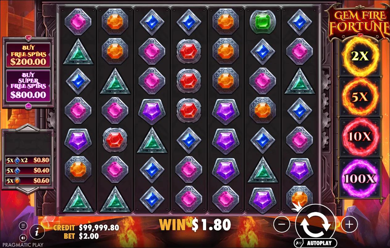 Gem Fire Fortune slot gameplay screenshot