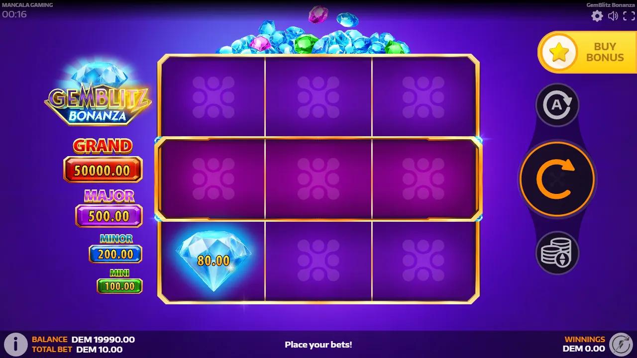 GemBlitz Bonanza slot gameplay screenshot