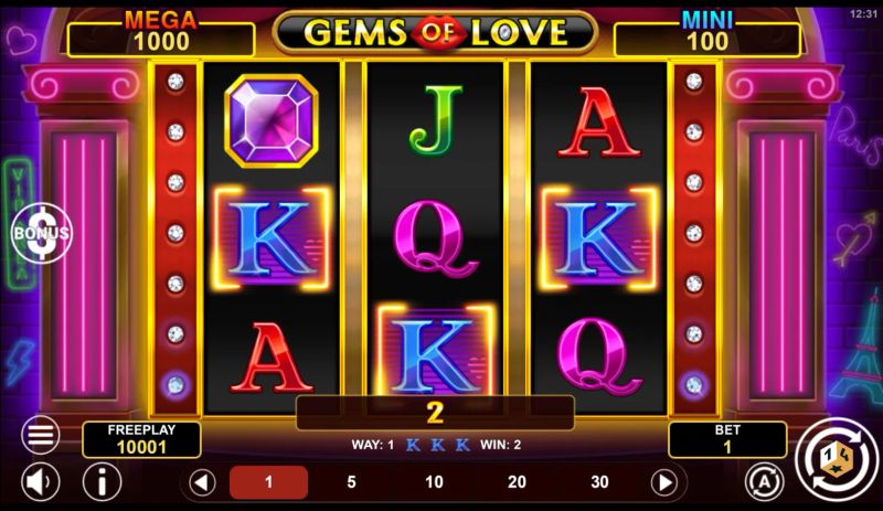 Gems of Love Hold & Win gameplay screenshot