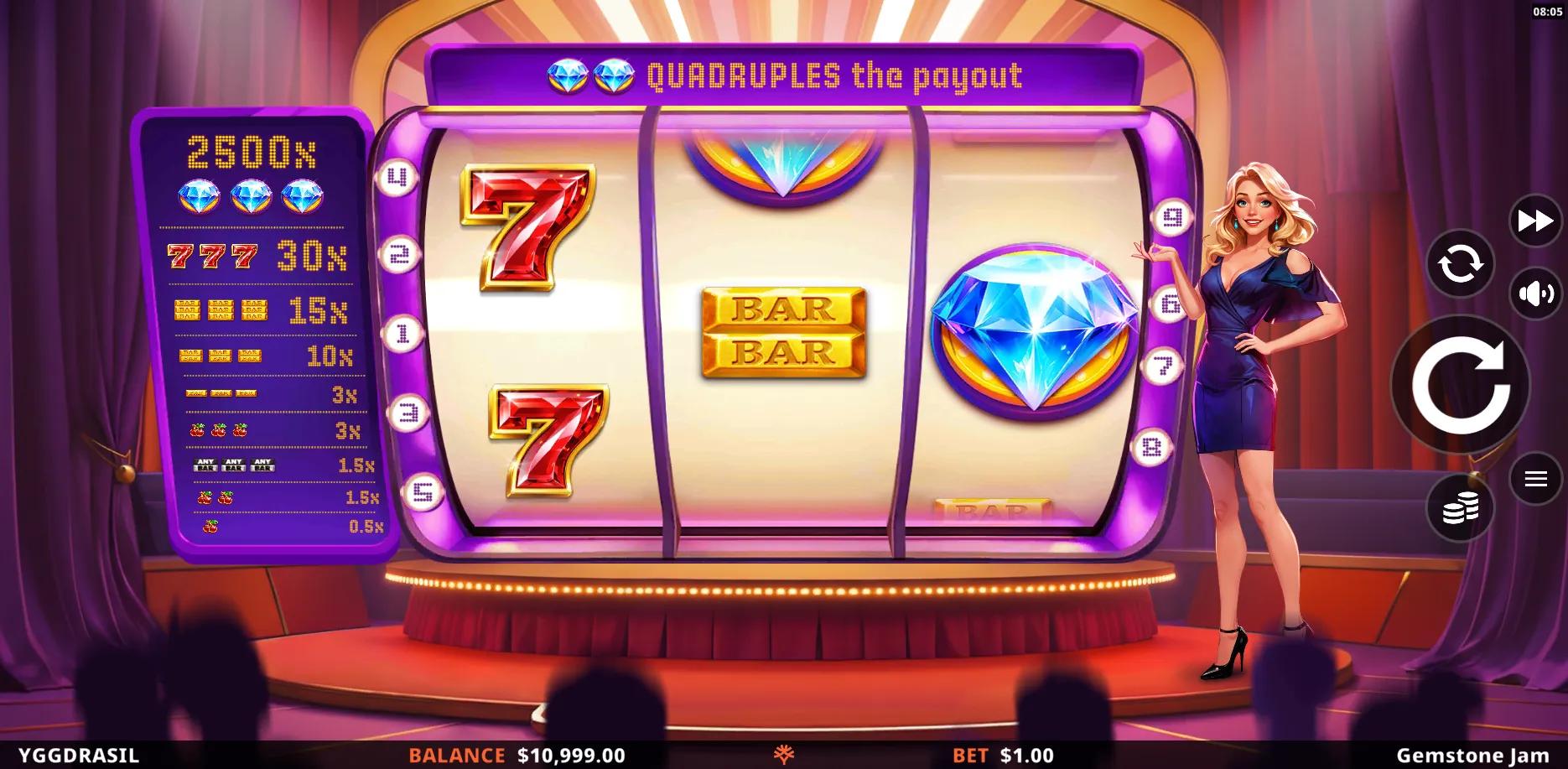 Gemstone Jam slot gameplay screenshot