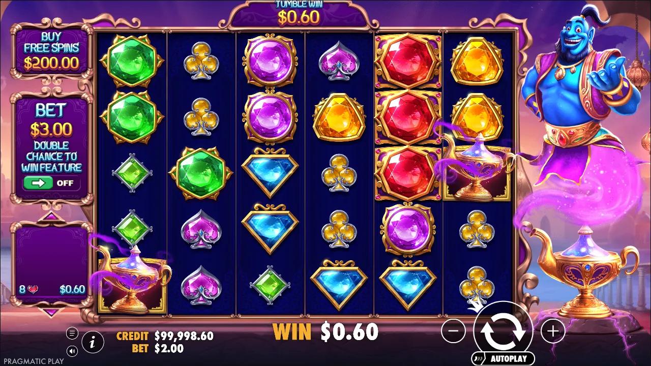 Genie's Gem Bonanza slot gameplay screenshot