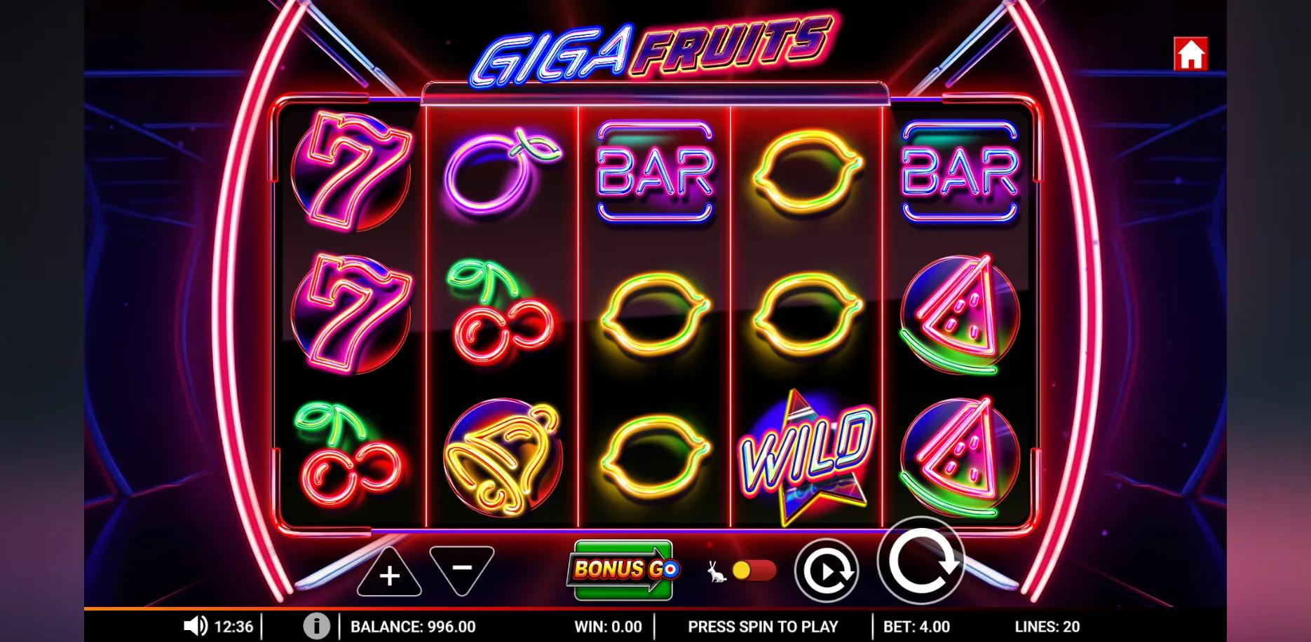 Giga Fruits slot gameplay screenshot