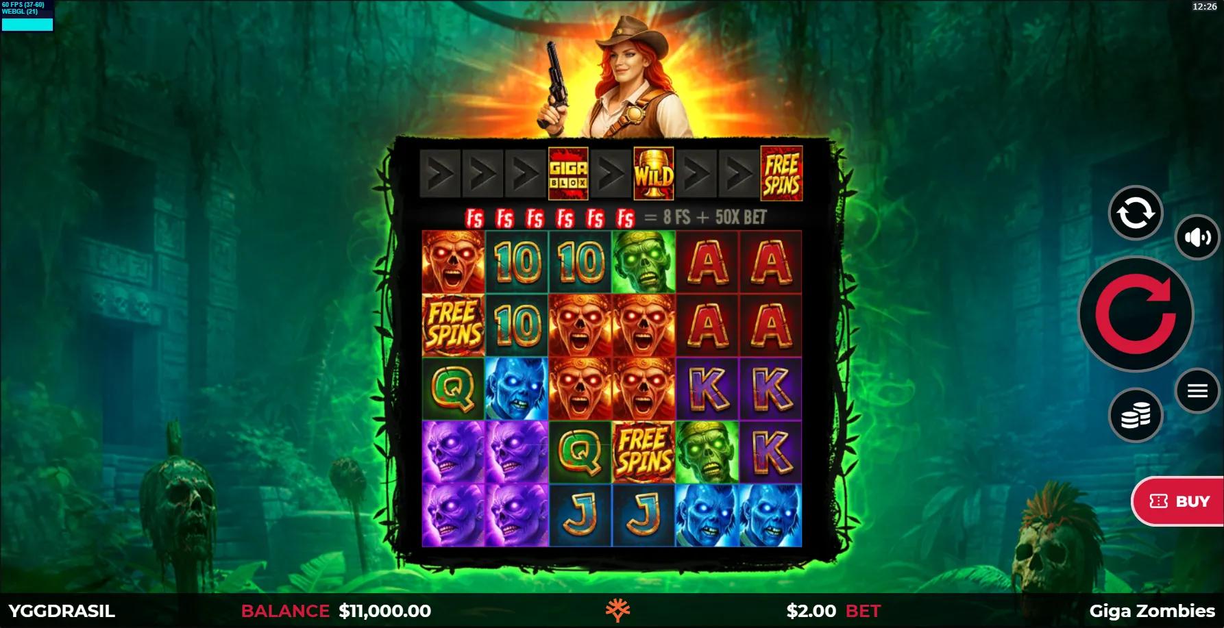 Giga Zombies slot gameplay screenshot