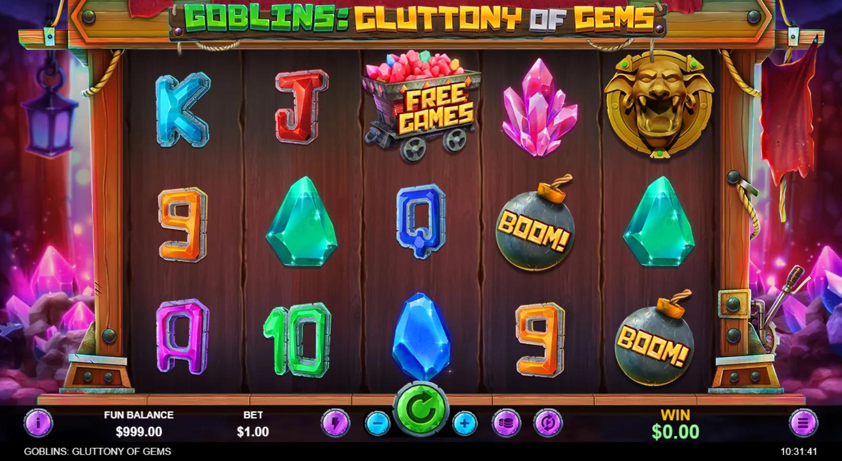 Goblin's Gluttony of Gems slot gameplay screenshot