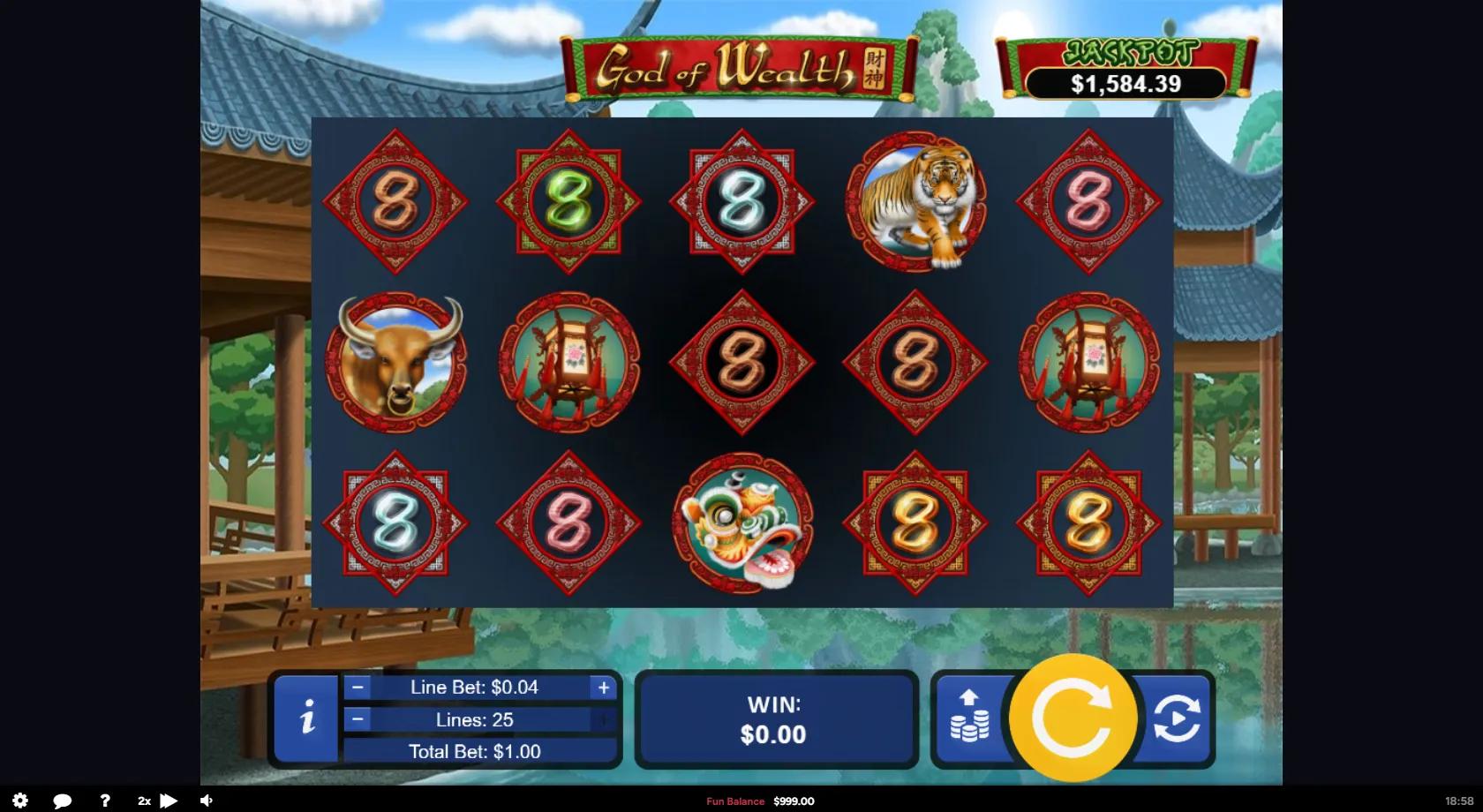 God of Wealth slot gameplay screenshot