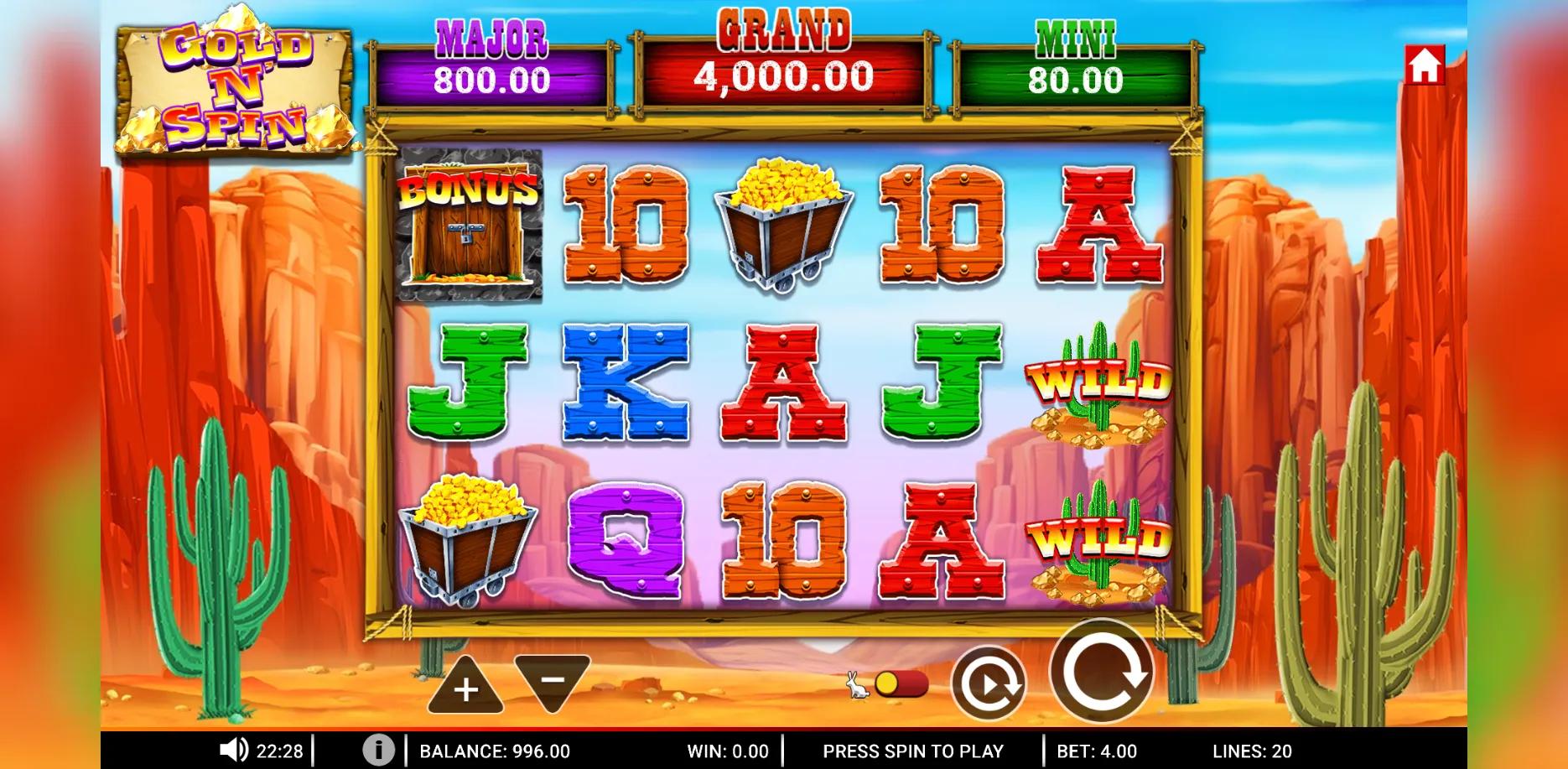 Gold 'N' Spin slot gameplay screenshot