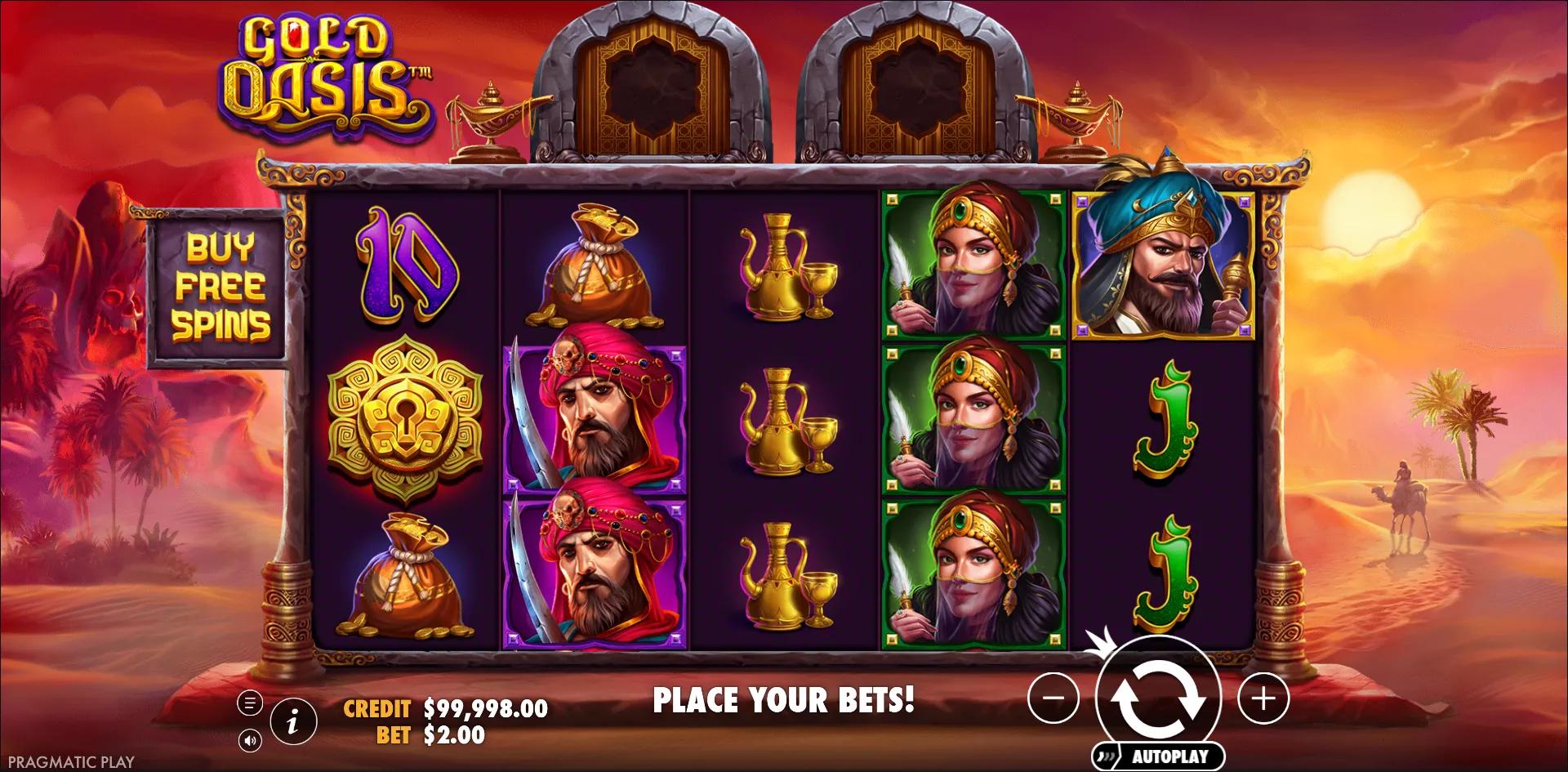 Gold Oasis slot gameplay screenshot