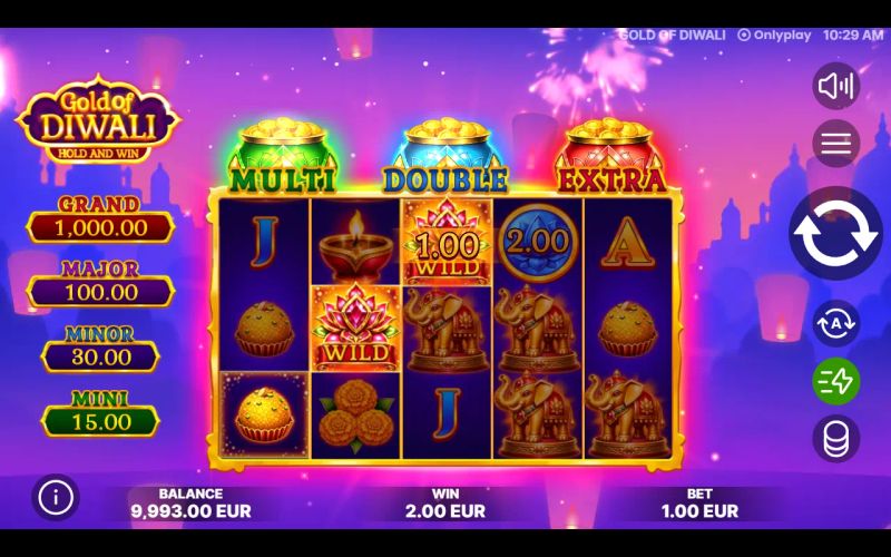 Gold of Diwali Hold and Win gameplay screenshot