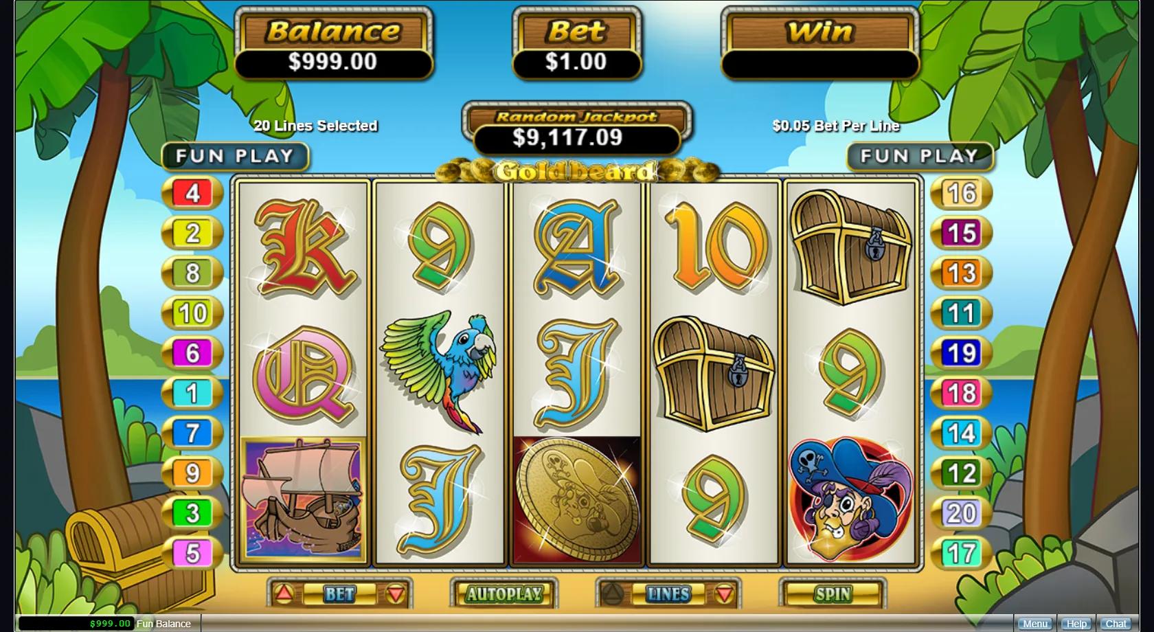 Goldbeard slot gameplay screenshot