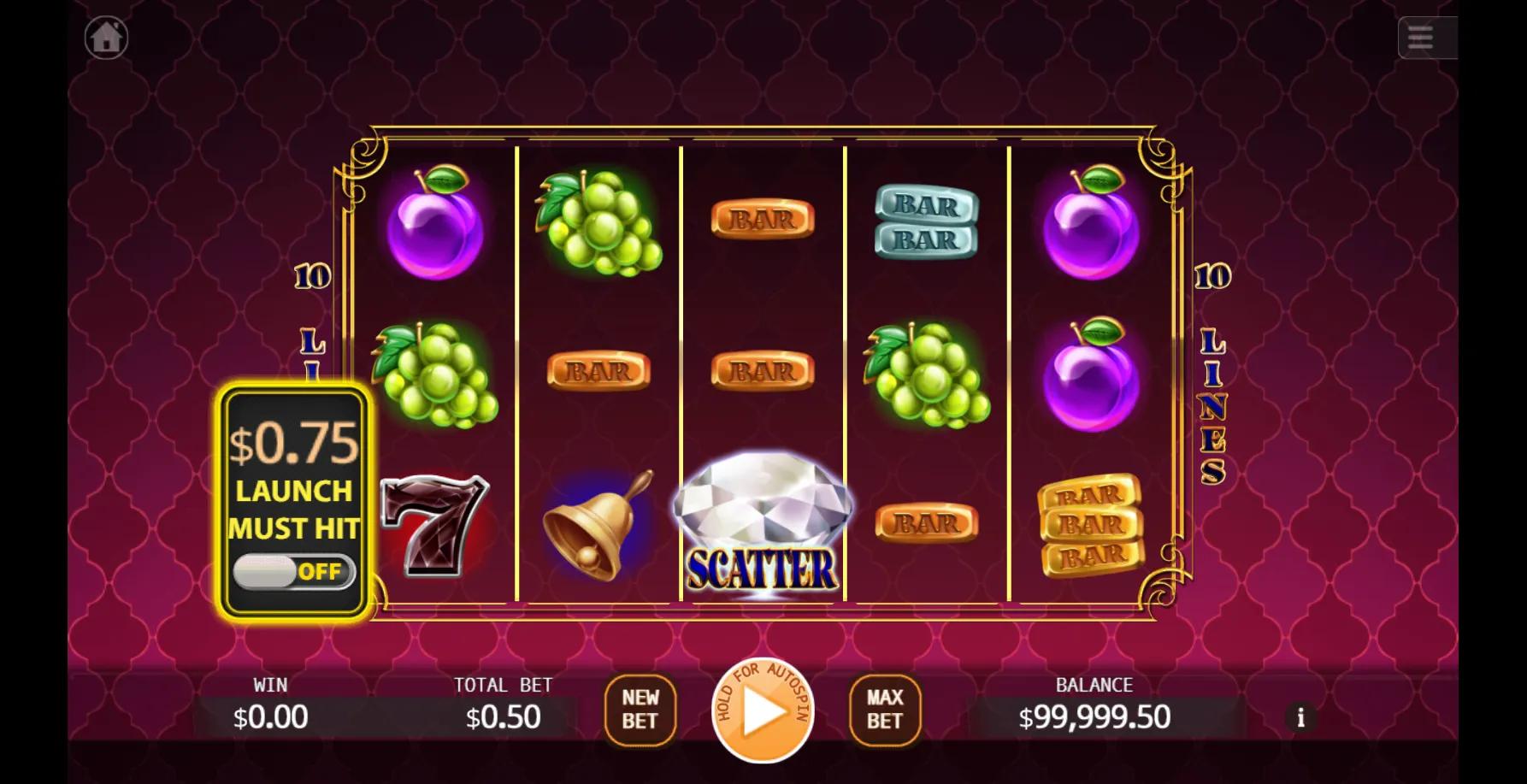 Golden 777 VIP slot gameplay screenshot