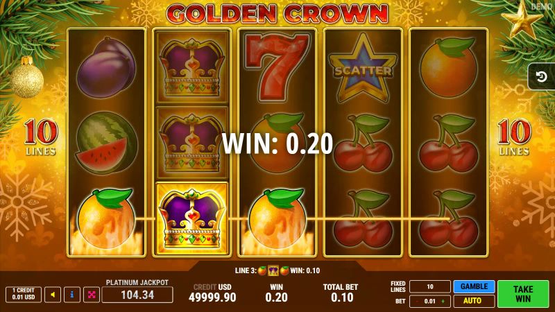 Golden Crown Christmas gameplay screenshot