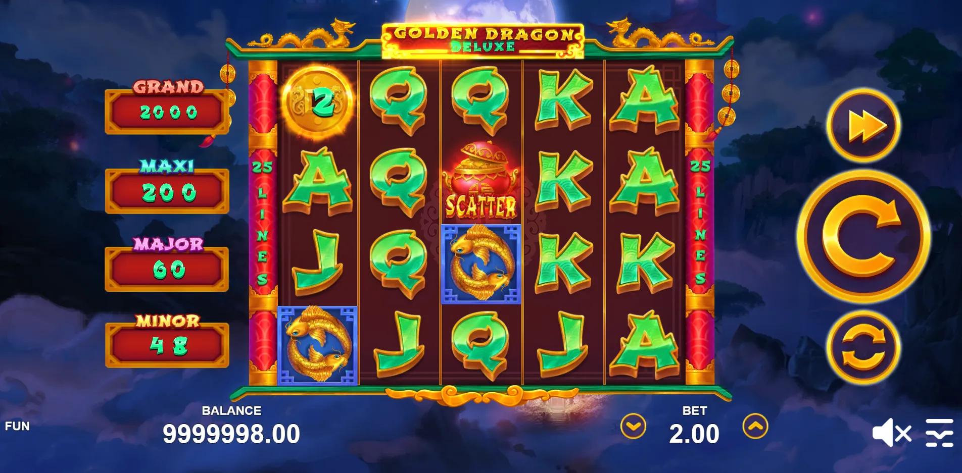 Golden Dragon Deluxe slot gameplay screenshot