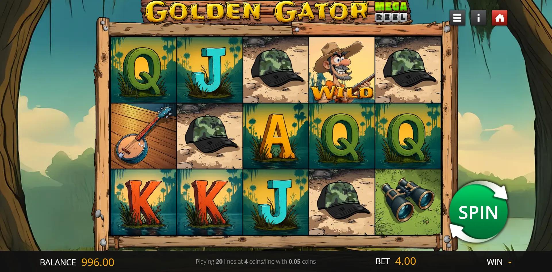 Golden Gator slot gameplay screenshot