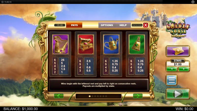 Golden Goose Megaways gameplay screenshot