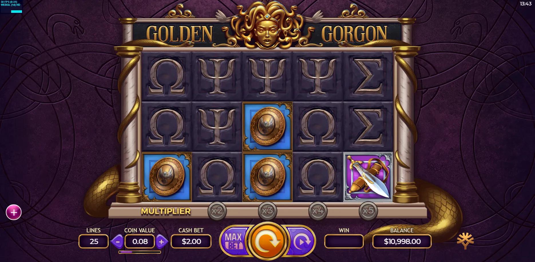 Golden Gorgon slot gameplay screenshot
