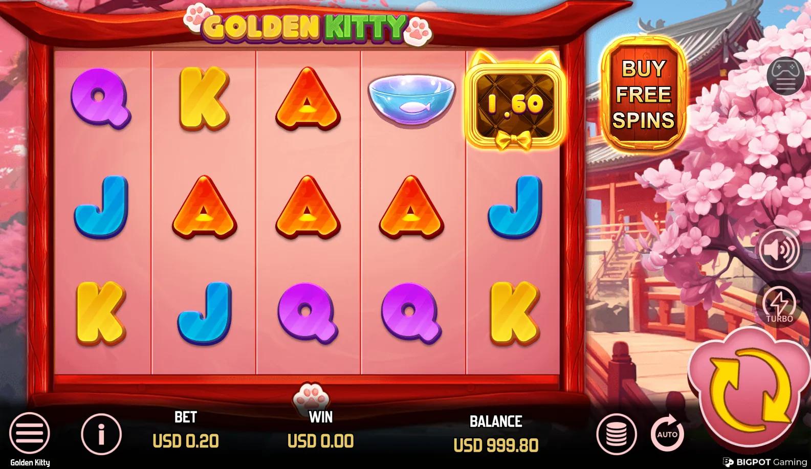 Golden Kitty slot gameplay screenshot