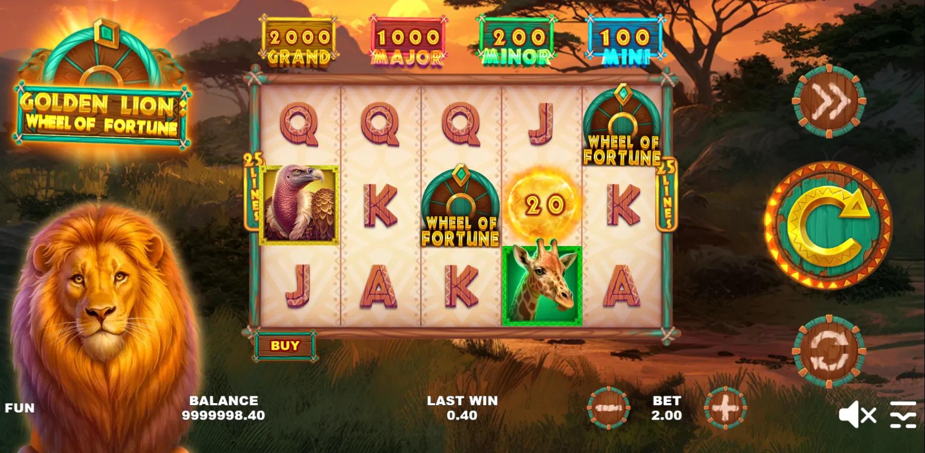 Golden Lion: Wheel of Fortune slot gameplay screenshot