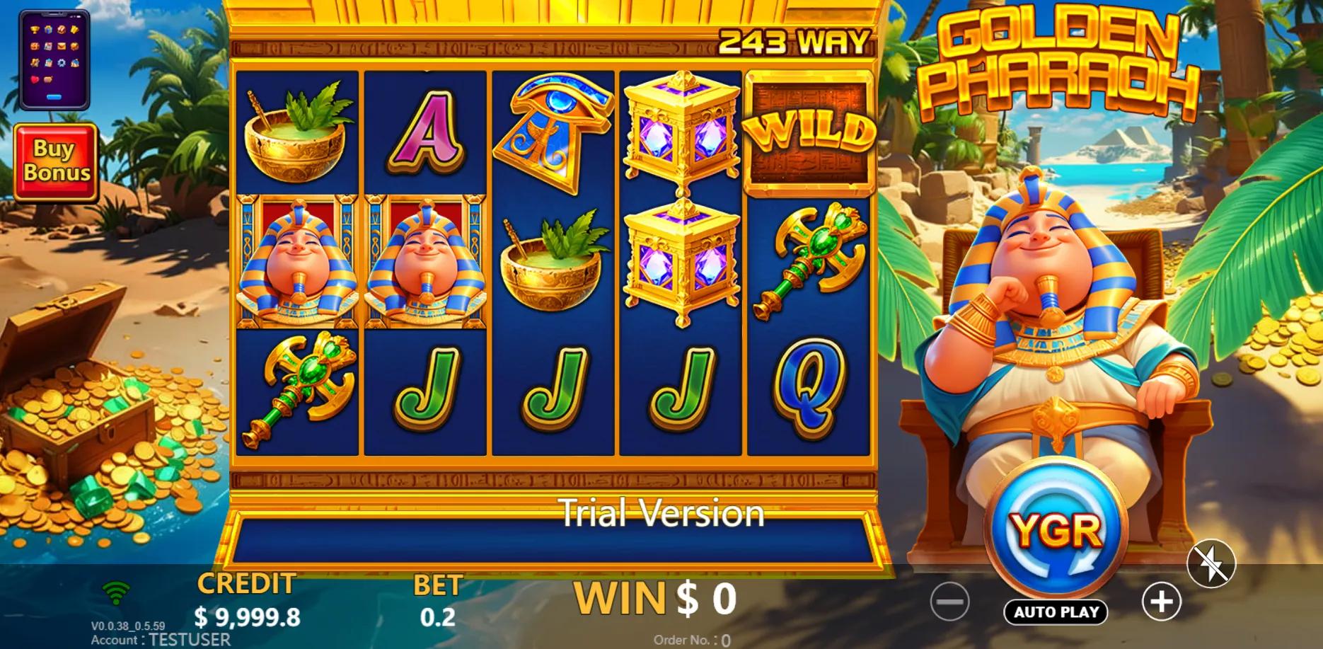 Golden Pharaoh slot gameplay screenshot