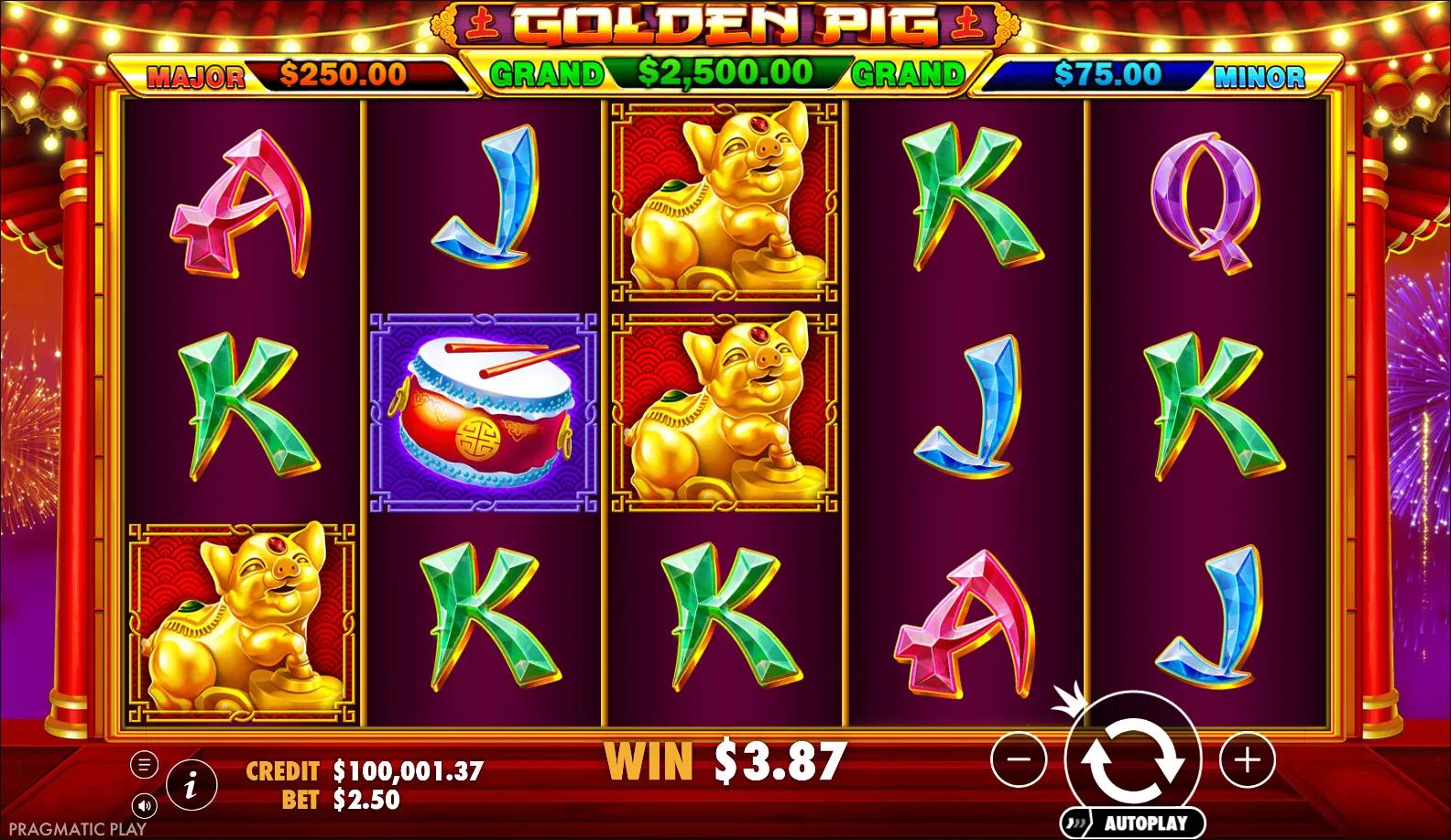 Pragmatic Play's Golden Pig slot - Chinese theme, high volatility action