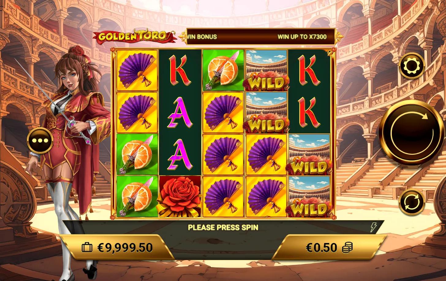 Golden Toro slot gameplay screenshot