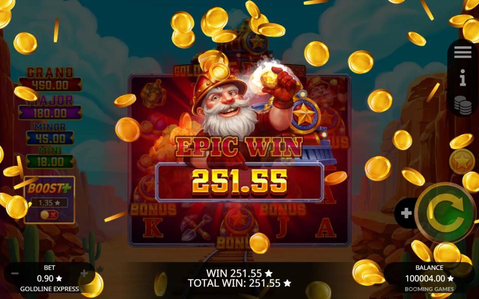Epic Win count-up closing the bought free spins round