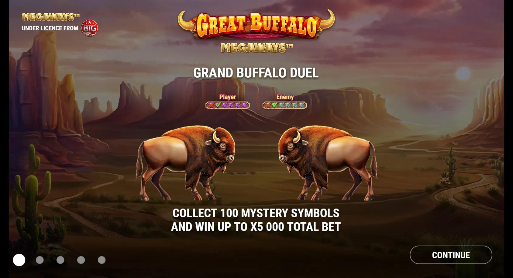 Great Buffalo Megaways slot gameplay screenshot