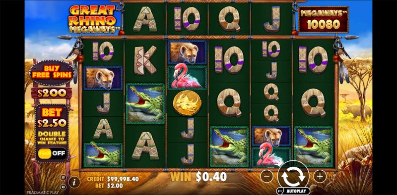 Great Rhino Megaways gameplay screenshot