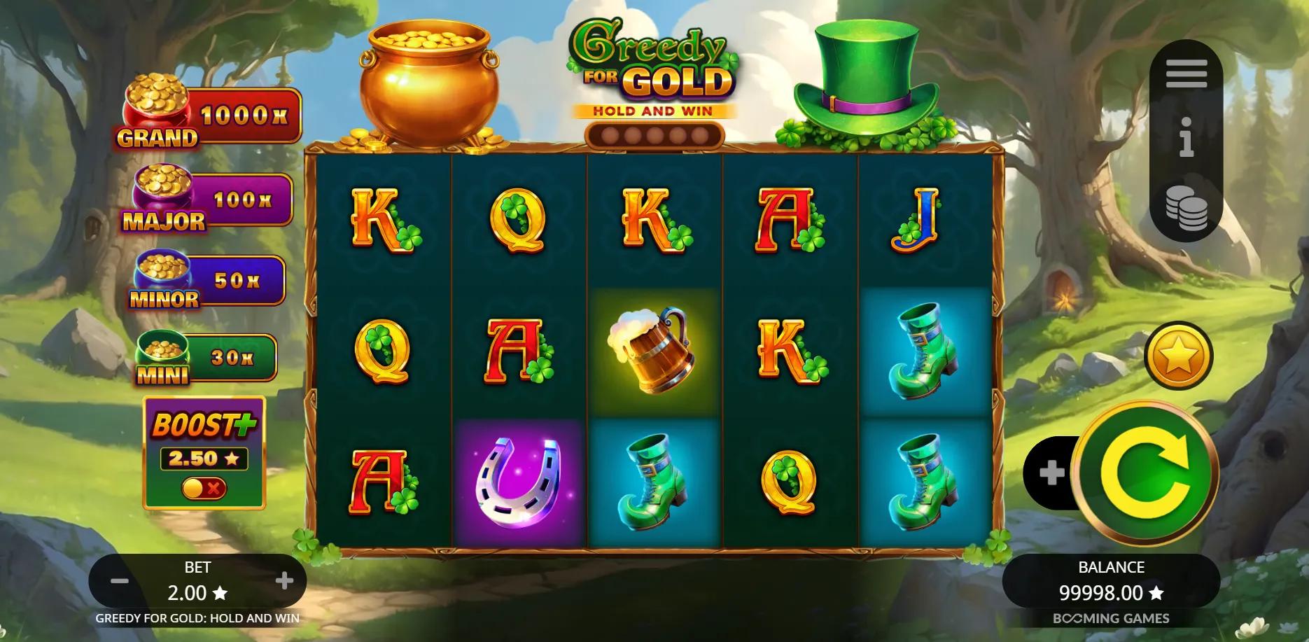 Greedy for Gold: Hold and Win slot gameplay screenshot