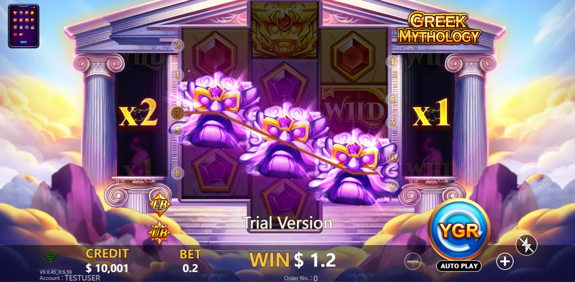 Greek Mythology slot gameplay screenshot