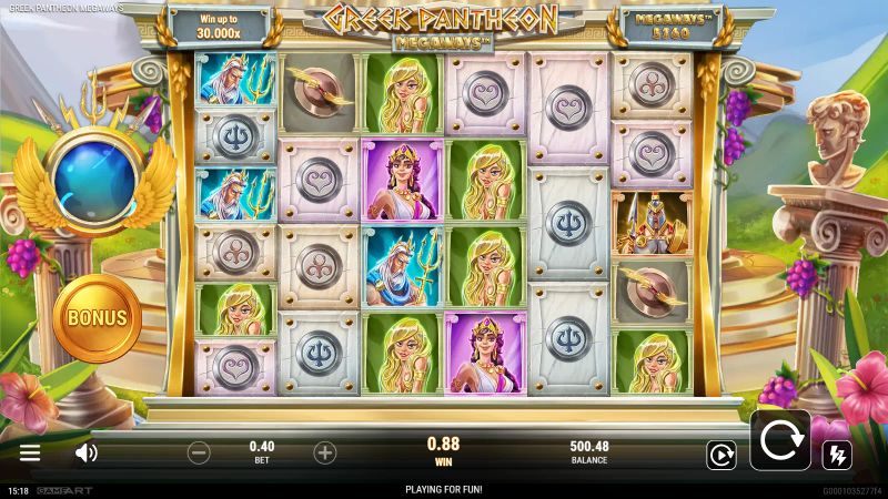 Greek Pantheon Megaways gameplay screenshot