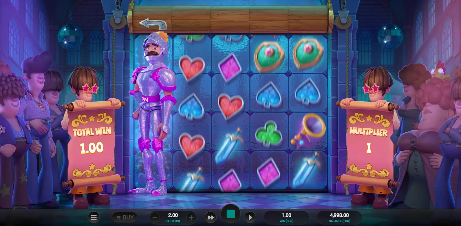 Groovy Knights Dream Drop slot gameplay screenshot