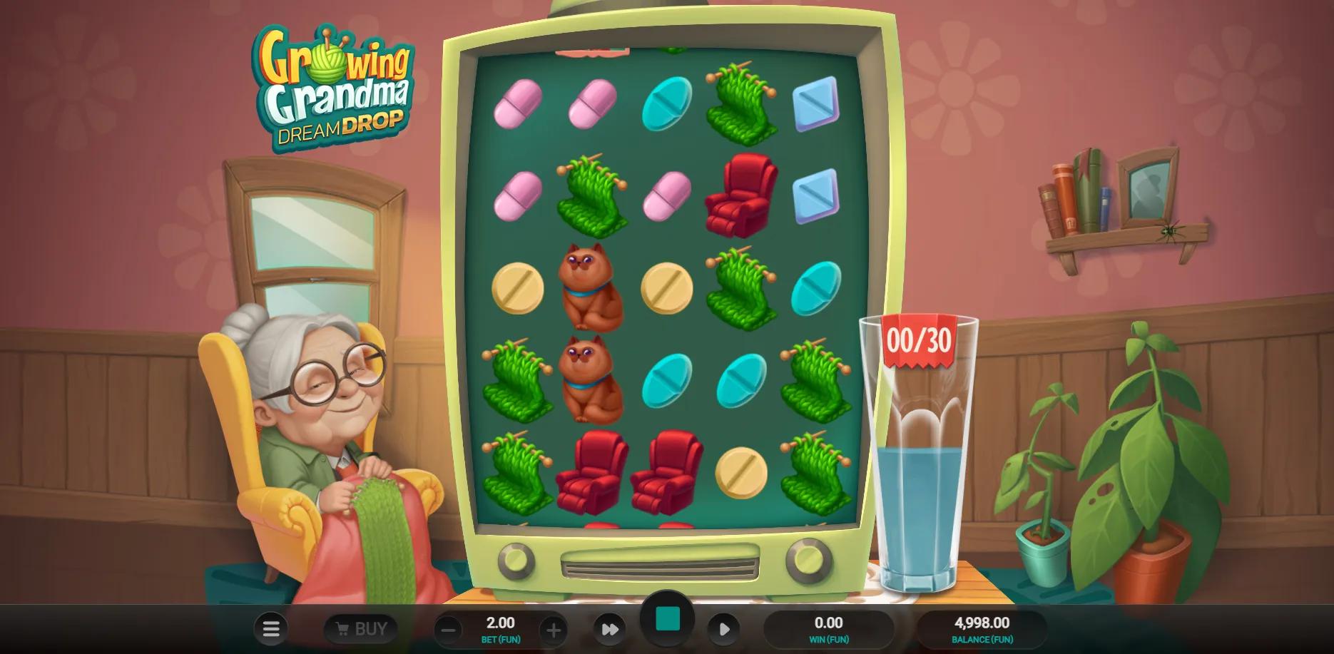Growing Grandma Dream Drop slot gameplay screenshot