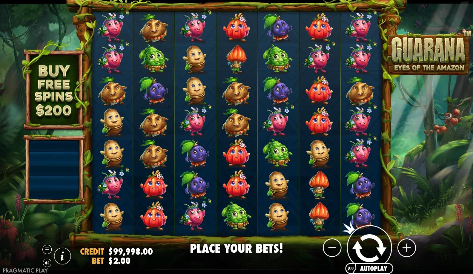 Guarana - Eyes of the Amazon slot gameplay screenshot