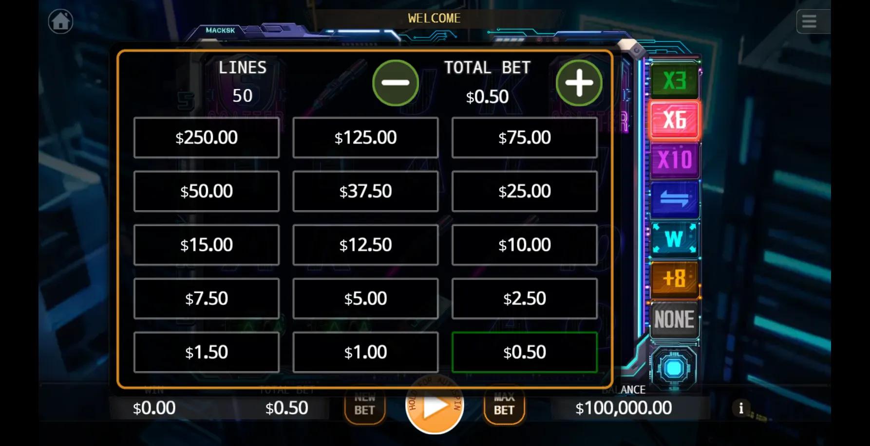 Hacker slot gameplay screenshot