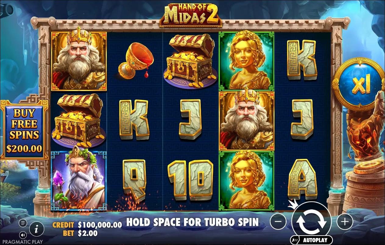 Hand of Midas 2 slot gameplay screenshot