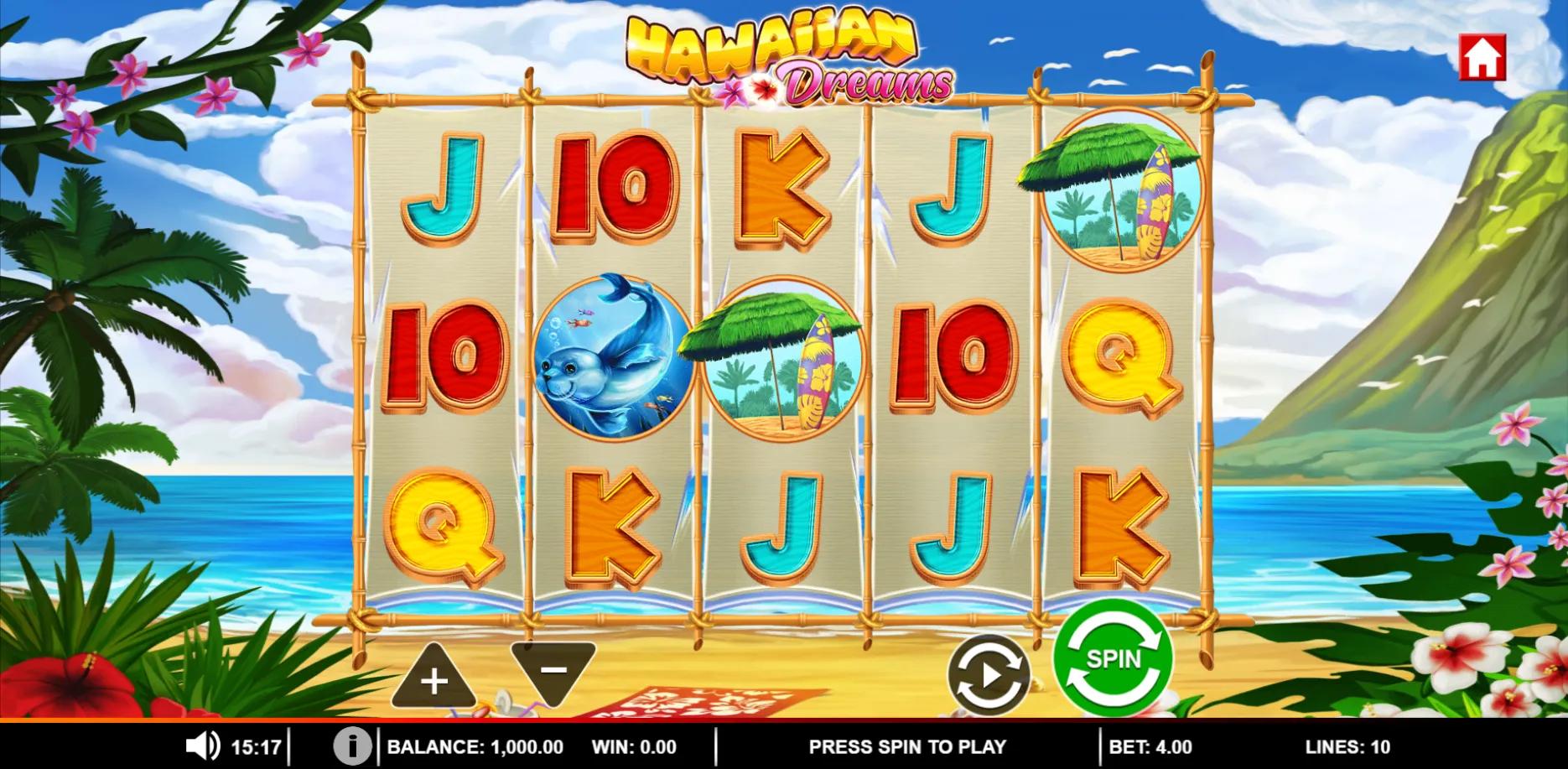 Hawaiian Dreams slot gameplay screenshot