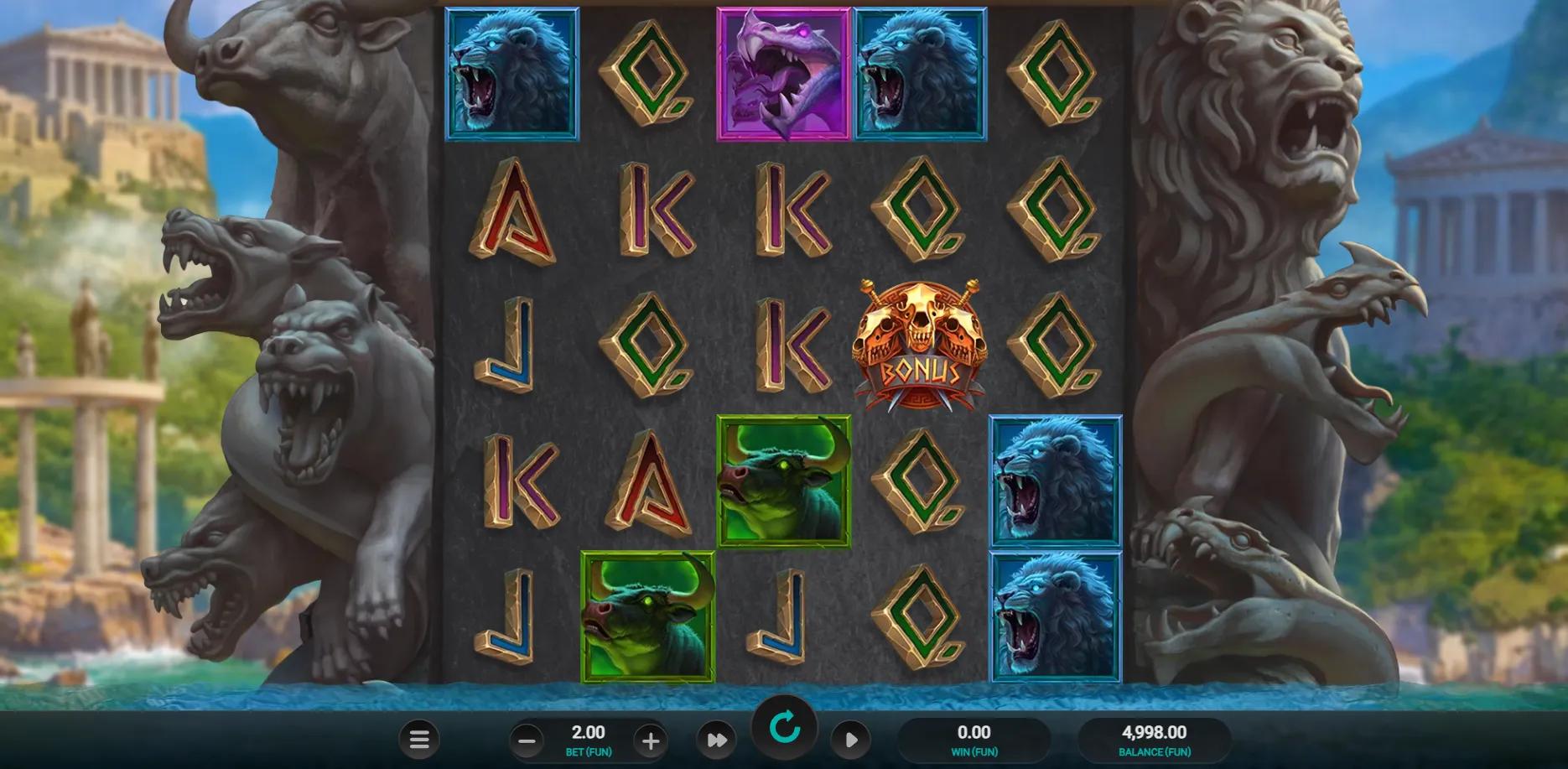 Hercules Unleashed Dream Drop slot gameplay screenshot