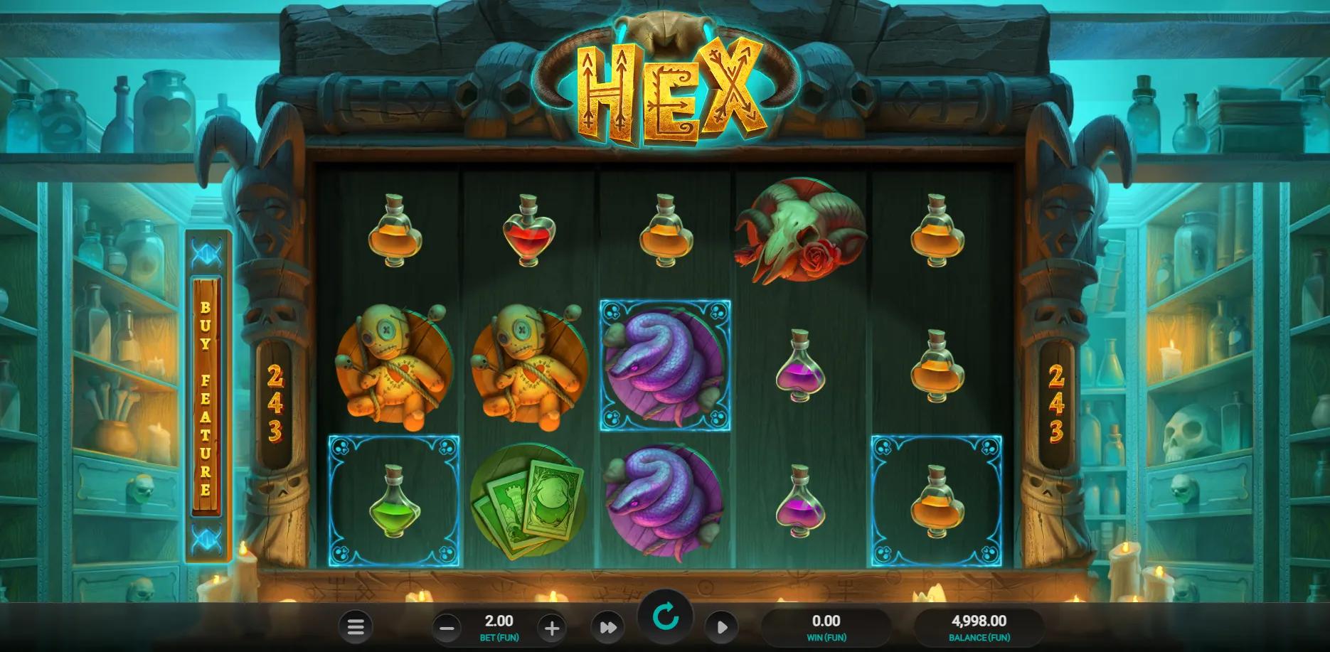 Hex slot gameplay screenshot