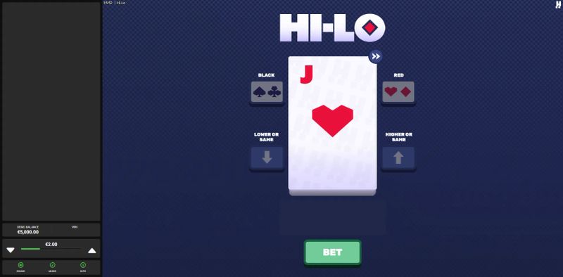 Hi-Lo gameplay screenshot