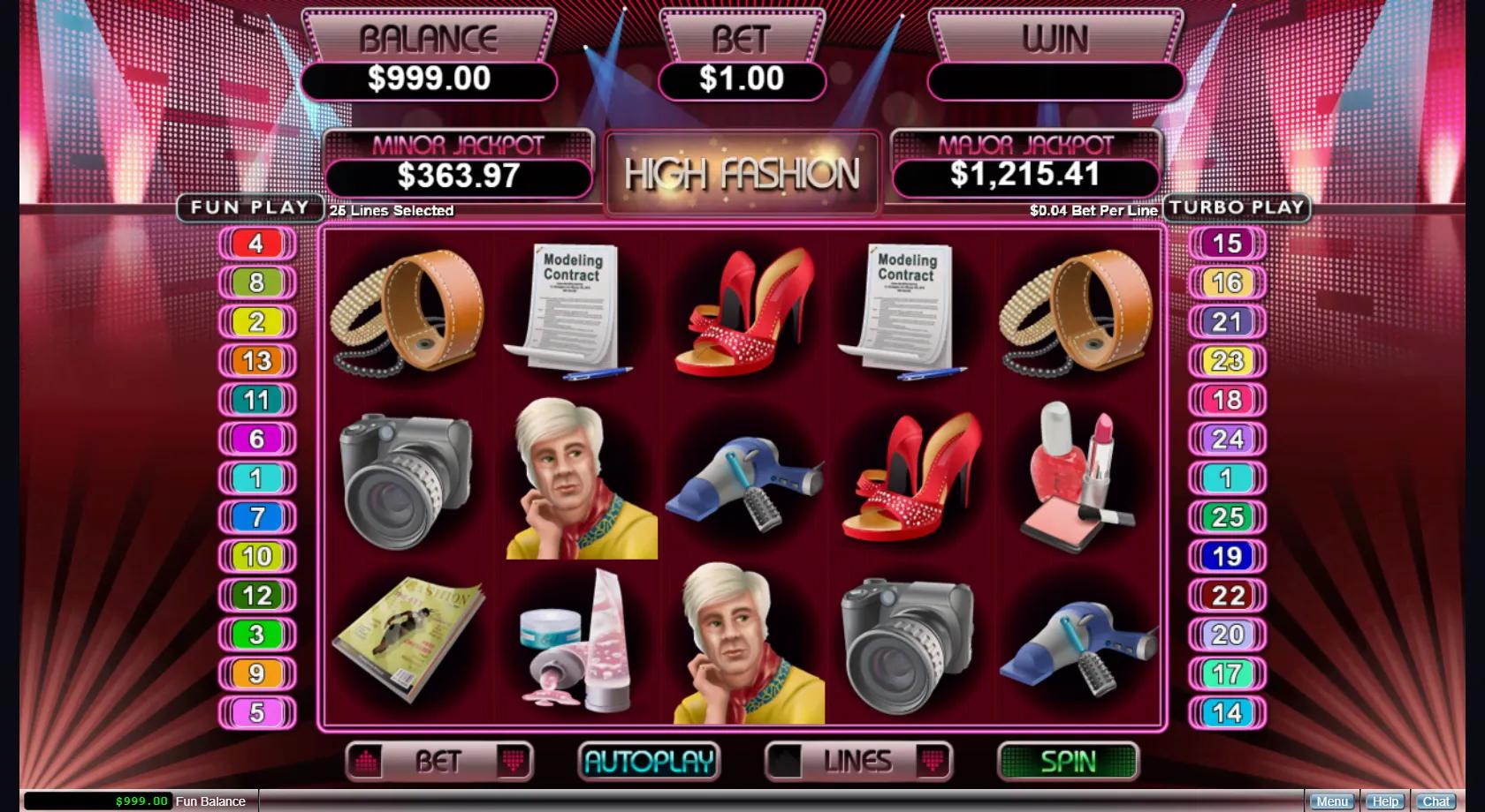 High Fashion slot gameplay screenshot