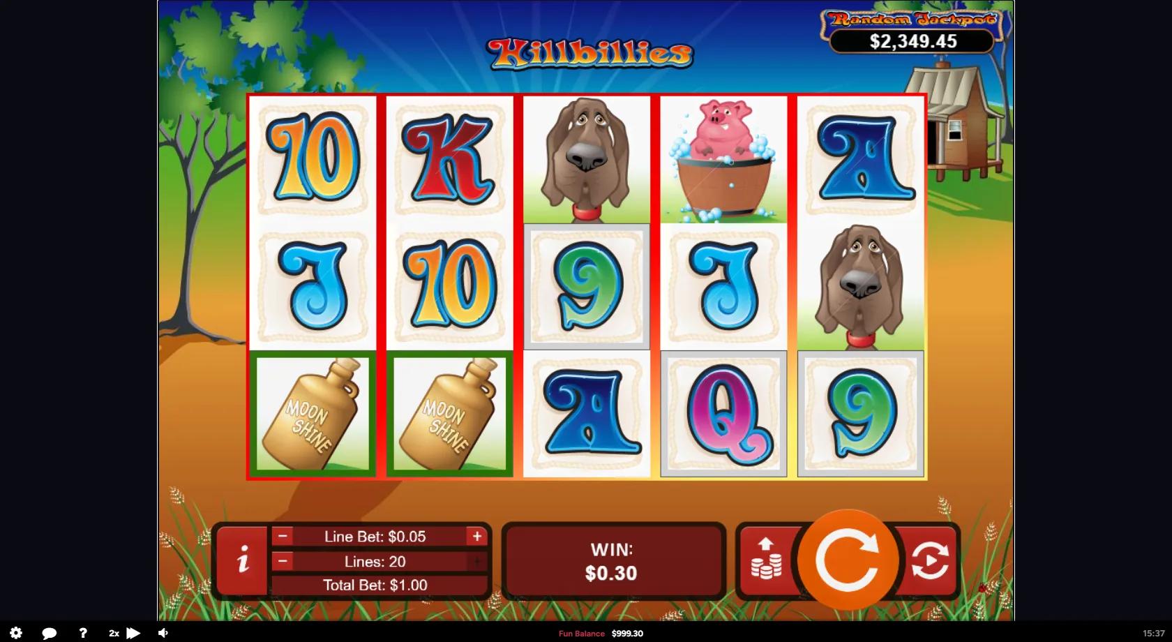 Hillbillies slot gameplay screenshot