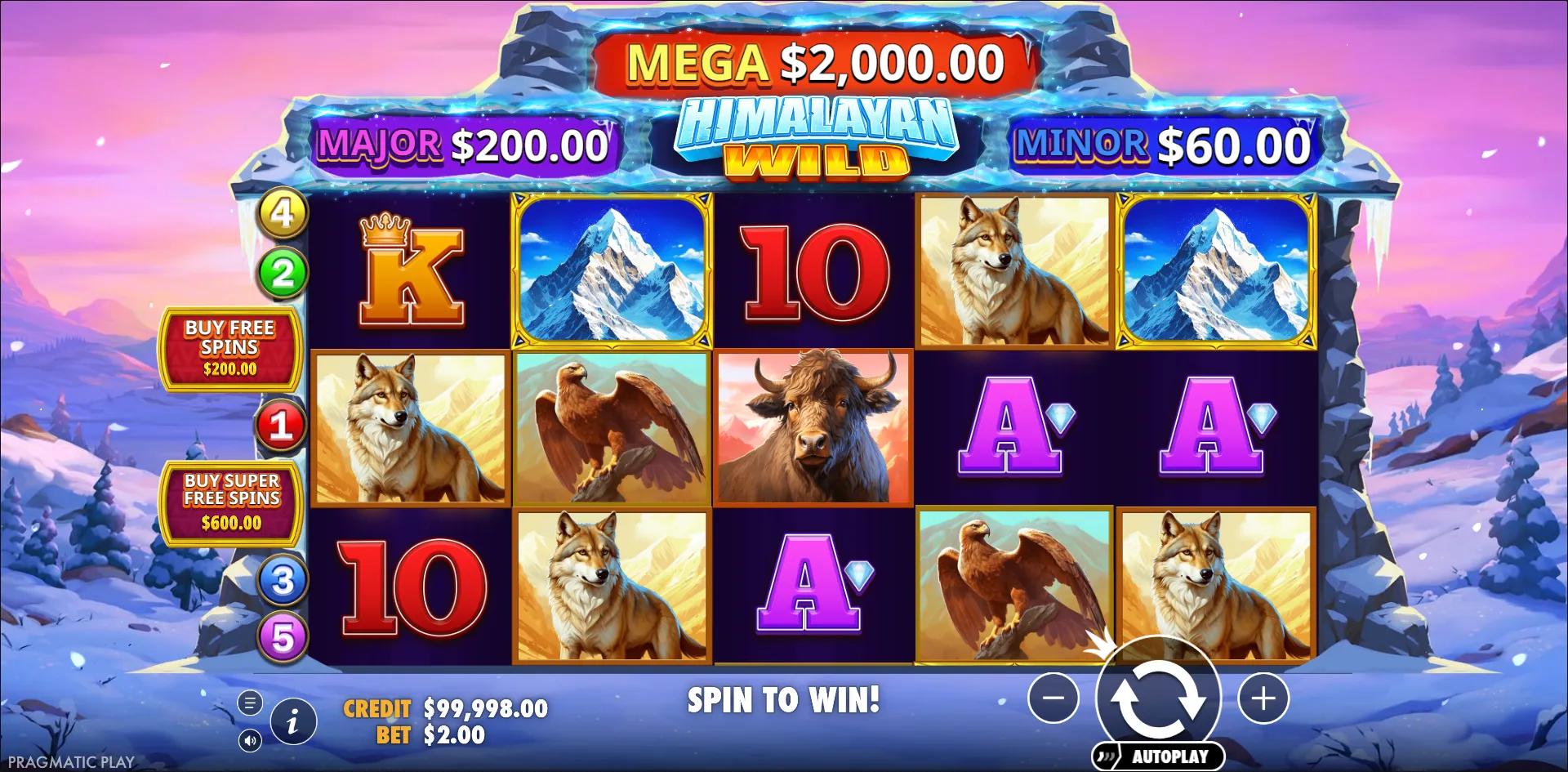 Himalayan Wild slot gameplay screenshot