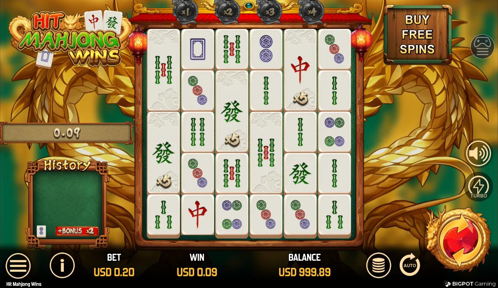 Hit Mahjong Wins slot gameplay screenshot