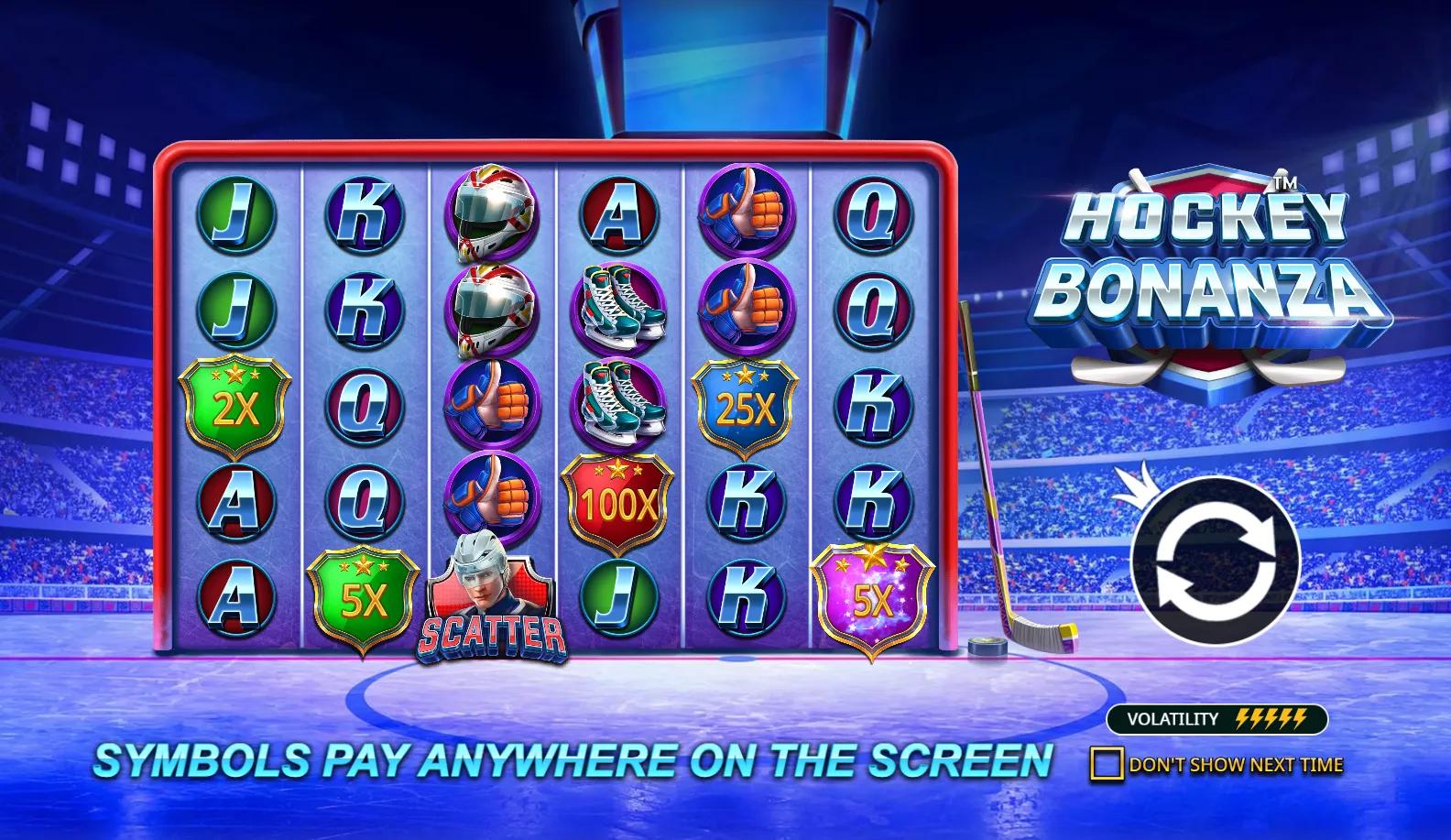 Hockey Bonanza slot gameplay screenshot