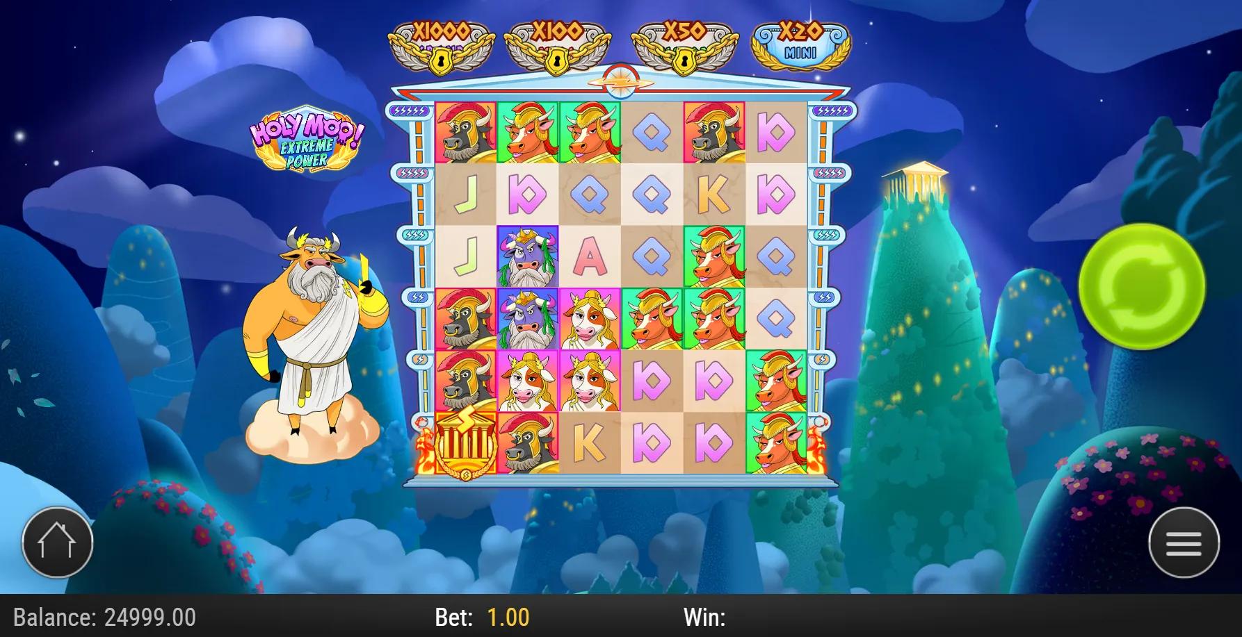 Holy Moo! Extreme Power slot gameplay screenshot