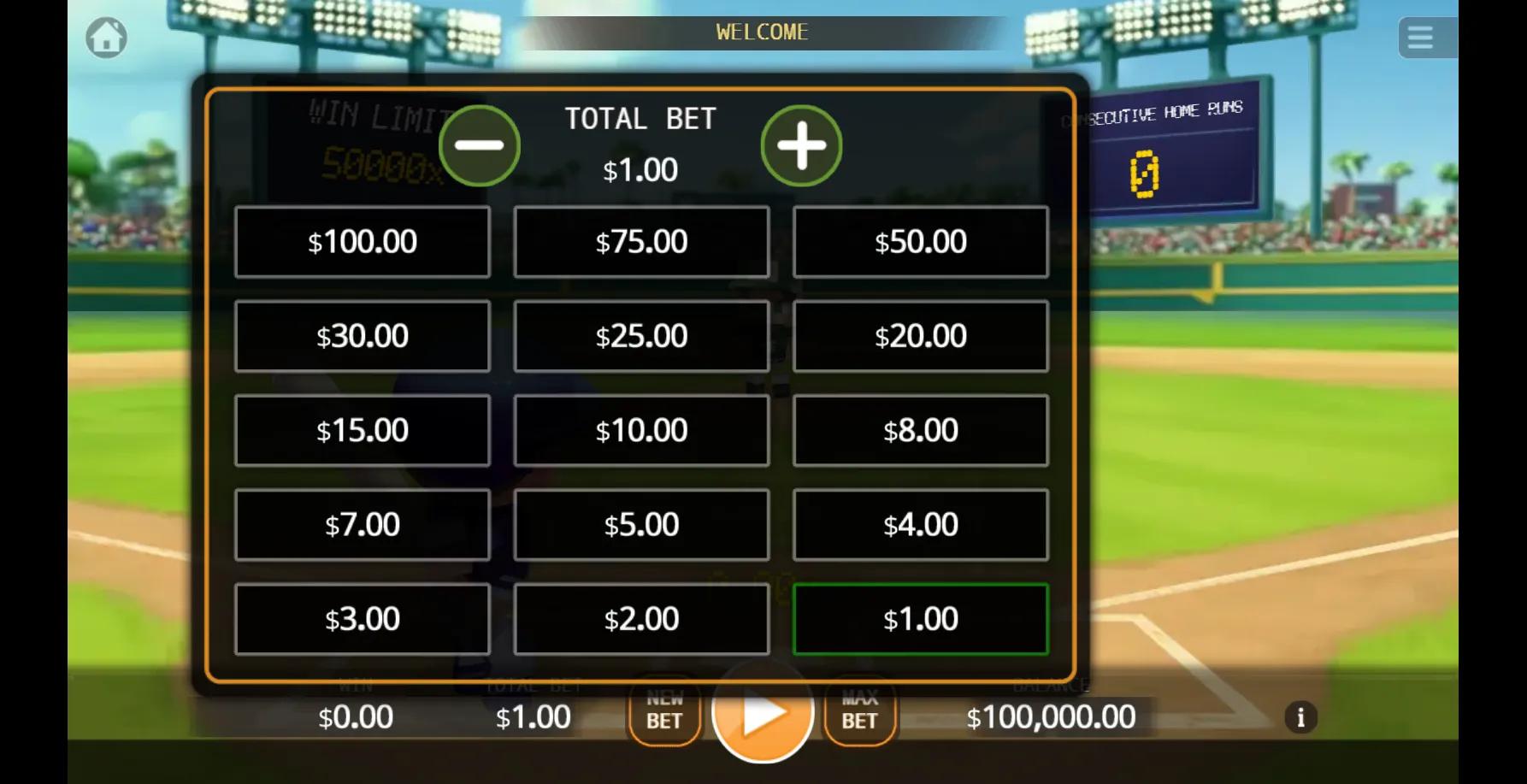 Home Run Derby slot gameplay screenshot